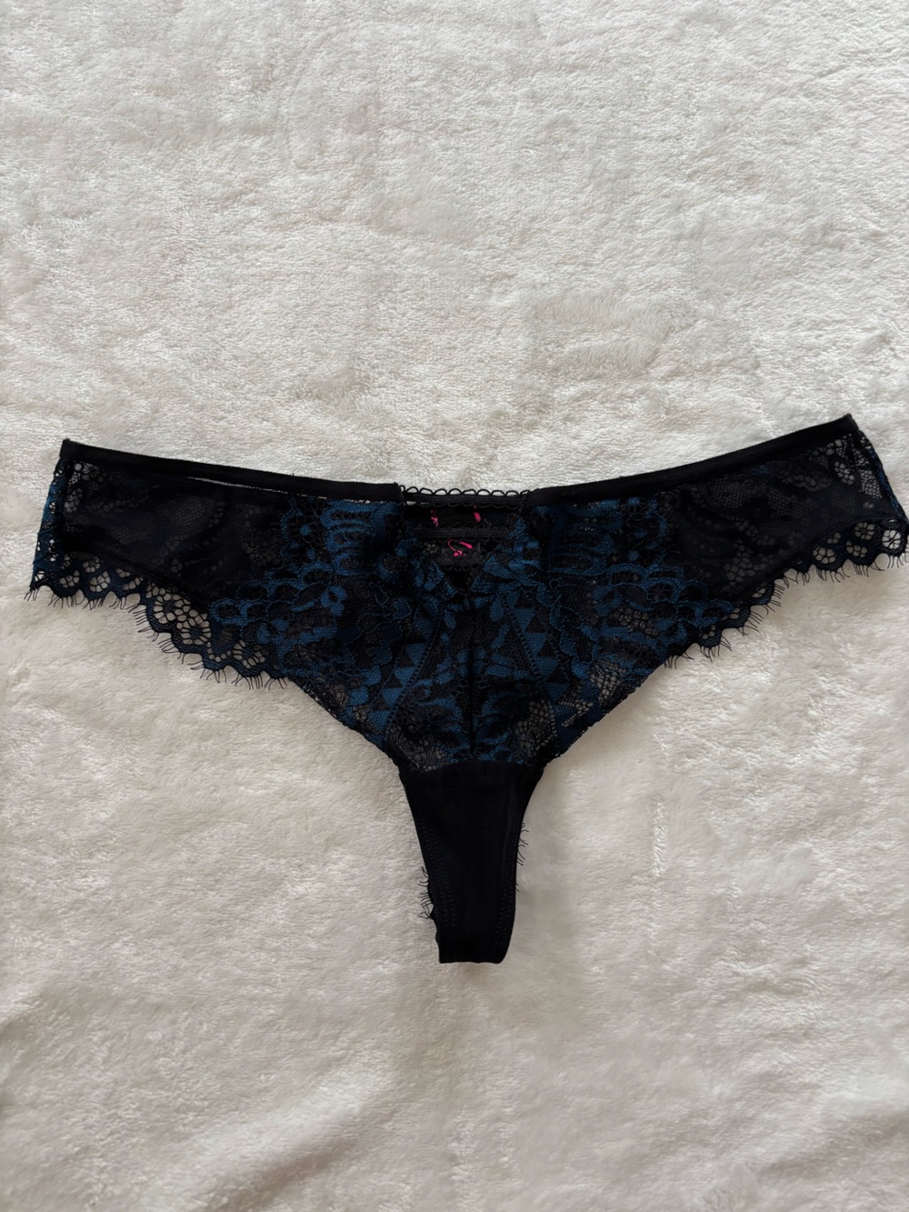 La Senza black and blue lace panties